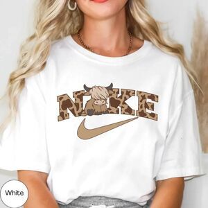 Highland Cow‎ NEW white short sleeve shirt